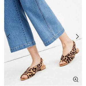 Madewell Peep Toe Tavi Slingback Leopard Calf Hair
